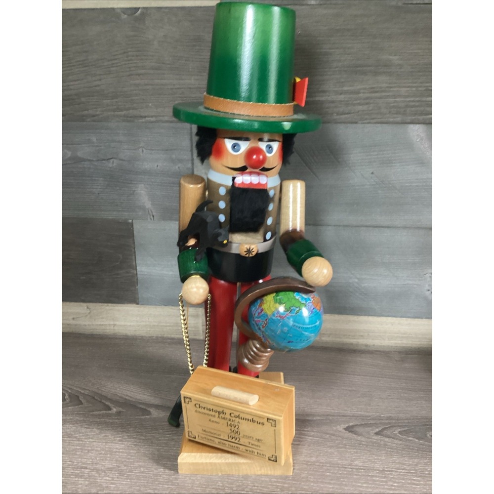 Steinbach Columbus Nutcracker 16" 1992 W Germany With Treasure Chest